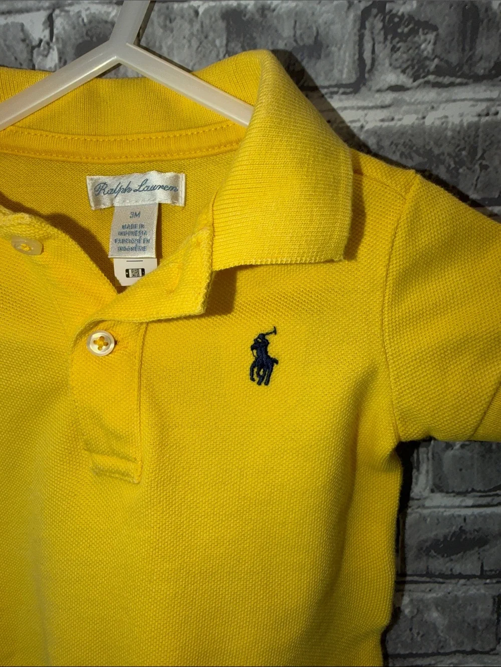 Baby Boy's Ralph Lauren Boys Yellow Polo with Navy Pony